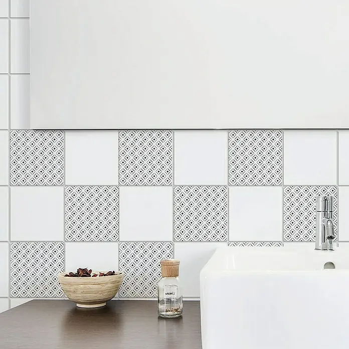 Vinilo para azulejos Trival - 15 x 15 cm, 6 piezas - Foto ambiente