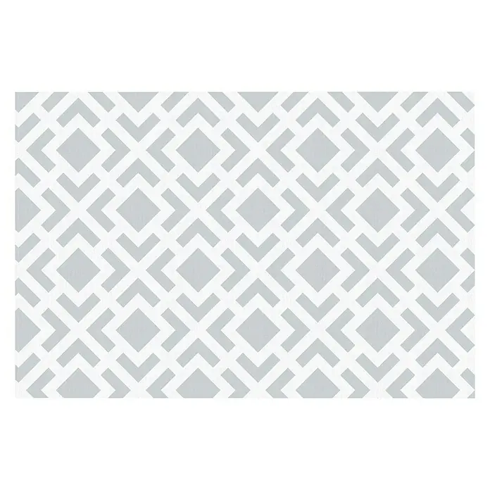 Alfombra Living geométrica - Gris, 90 x 60 cm, 70% PVC y 30% PES