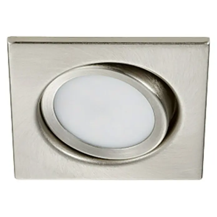 Trio Lighting Foco LED empotrable Rila cuadrado - 5 W, Color de luz: Blanco cálido, Níquel mate