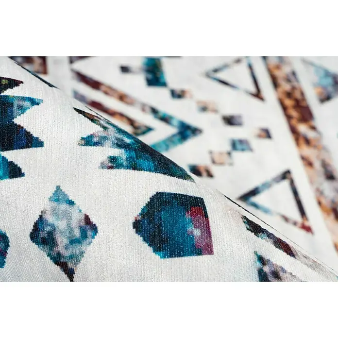 Kayoom Flachgewebeteppich Galaxy - Blau/Braun, 290 x 200 cm, 100 % Polyester - Detailaufnahme