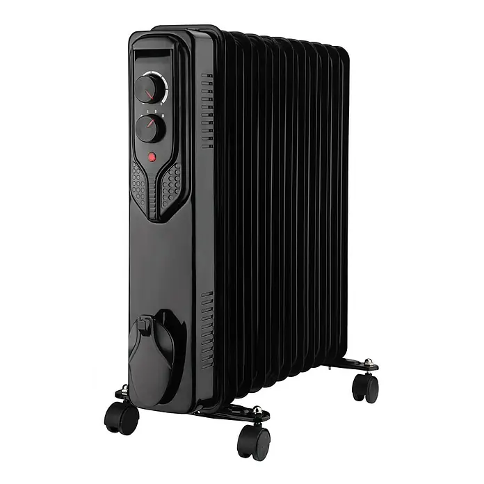 Voltomat HEATING Uljni radijator - Crne boje, 2.500 W, Broj rebara: 11 Kom. - Dijagonalni pogled