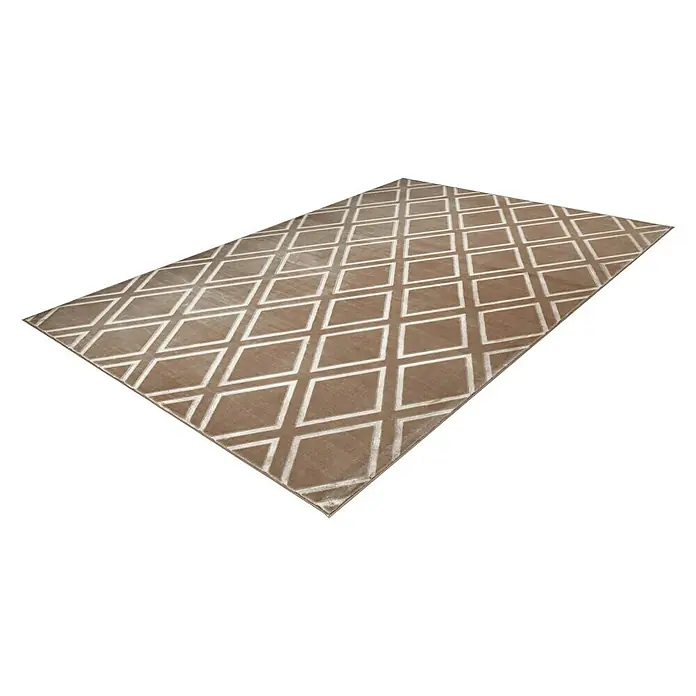 Kayoom Kurzflorteppich Monroe III - Braun, 150 x 80 cm, 100 % Polyester - Rechte Seitenansicht