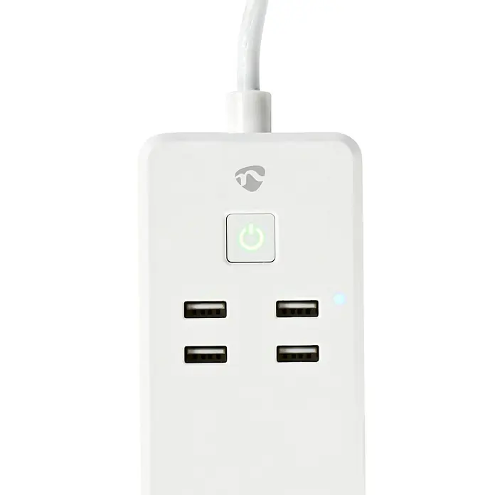 Nedis Smartlife Steckdosenleiste - Weiß, 4 x USB, Anzahl Steckdosen Schuko: 3, Max. Leistung: 3.840 W - Vorderansicht