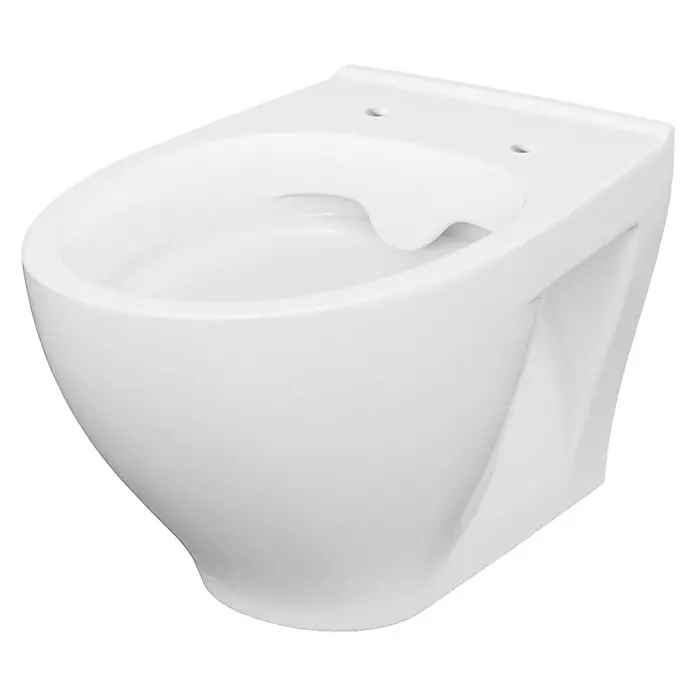 Camargue New York Wand-WC 2.0 - Spülrandlos, Ohne Spezialglasur, Spülform: Tief, WC Abgang: Waagerecht, Weiß - Linke Seitenansicht