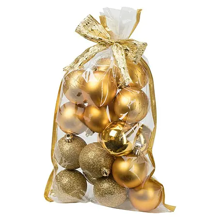 Christbaumkugel-Mix im Geschenkbeutel