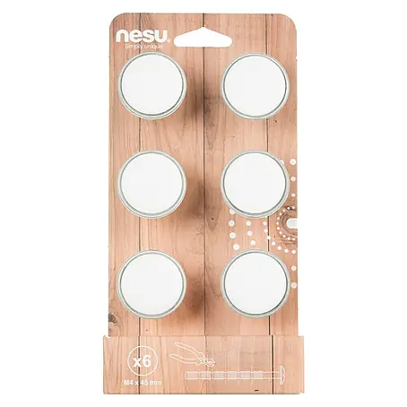 Nesu  Set de pomos para muebles Piel blanco 6 uds.
