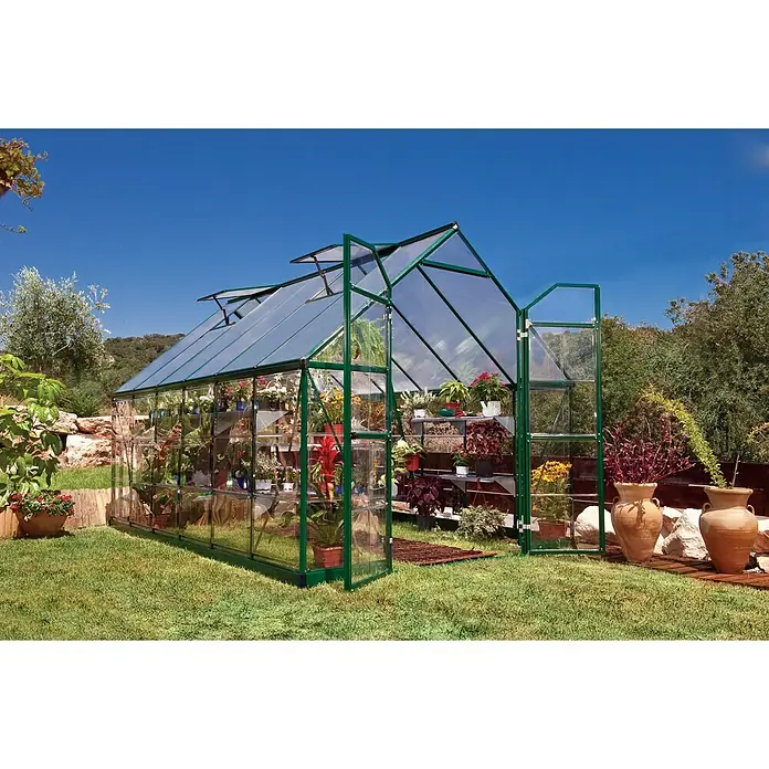 Palram – Canopia Gewächshaus Balance - 367 x 244 x 229 cm, Grün, Transparent - Stimmungsaufnahme