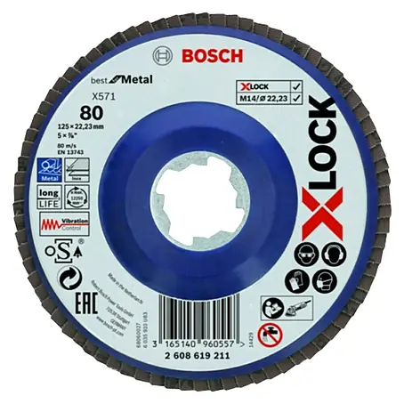 Bosch Professional X-Lock Doorslijpschijf Best for Metal K80