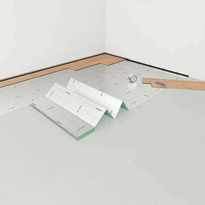 LOGOCLIC Dämmunterlage Aqua Stop Smart Limited - 15 m², Stärke: 2 mm - Anwendungsbeispiel