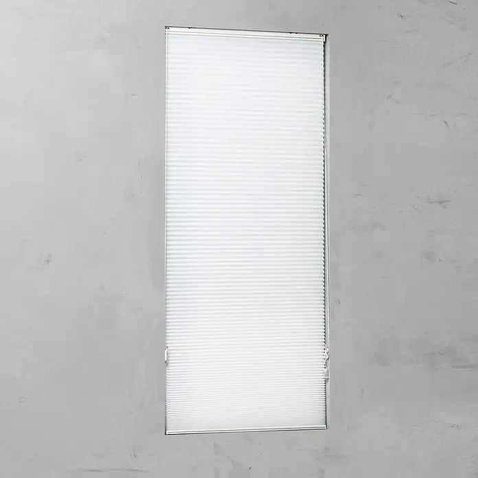 Plissee Tageslicht - B x H: 80 x 130 cm, Weiß - Vorderansicht