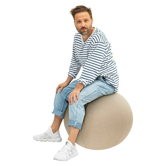 Sitting Ball Gymnastikball Felt - Beige, Durchmesser: 65 cm, Material Bezug: 100 % Polyester - Anwendungsbeispiel