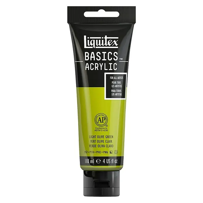 Liquitex Basics Akrilna boja - Boja: Svijetlo maslinasto zelene boje, 118 ml, Tuba - Pogled sprijeda