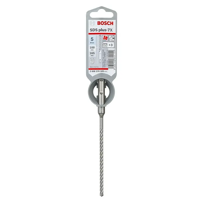 Bosch Professional Svrdlo za beton SDS-Plus SDS Plus-7X - Promjer: 5 mm, Duljina: 165 mm - Pogled odozdo