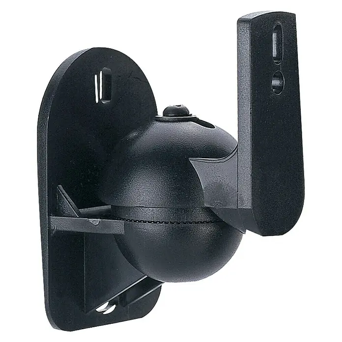 Schwaiger Boxenhalterung - Mit verstellbarem Schraubsockel, Schwarz, Belastbarkeit: 3,5 kg - Vorderansicht