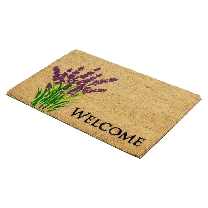 Astra Coco Kokosfußmatte Style Lavendel - Welcome, Bunt, 40 x 60 cm, 100 % Kokos - Rechte Seitenansicht