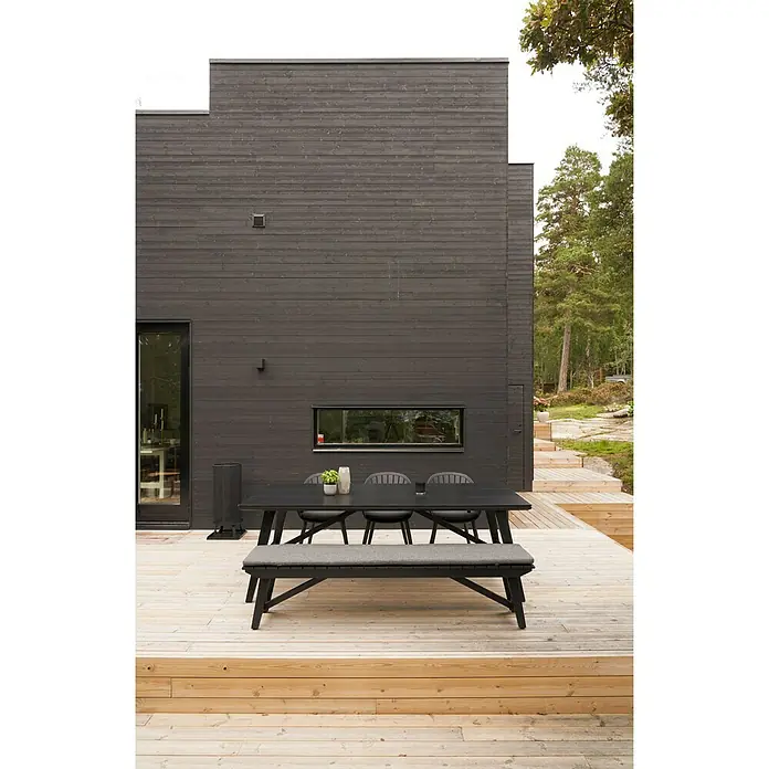 SENSUM Vrtna klupa - Š x D x V: 192 x 38 x 43 cm, Crne boje - Živopisni prikaz