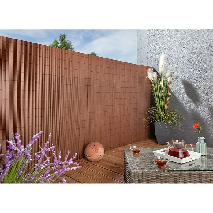 Sichtschutzmatte - 300 x 180 cm, Kunststoff, Braun - Stimmungsaufnahme