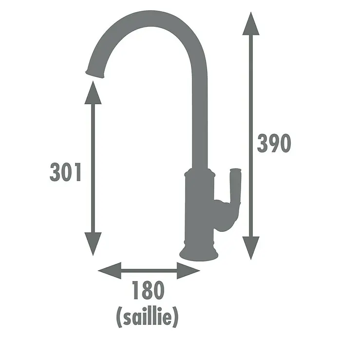Rousseau Grifo de cocina Tubö - Negro, Permite ahorrar agua
