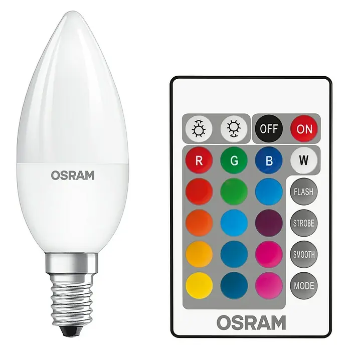 Osram Retrofit LED-Leuchtmittel-Set RGBW - 4,5 W, E14, RGBW, Dimmbar, 2 Stk. - Ansicht von oben