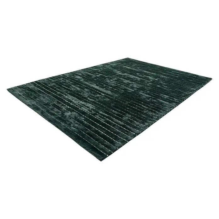 Kayoom Kurzflorteppich Prime - Anthrazit, 290 x 200 cm, 70 % Viskose, 30 % Wolle - Linke Seitenansicht