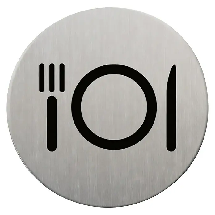Rótulo - Plateado/Negro, Comedor, 9 cm