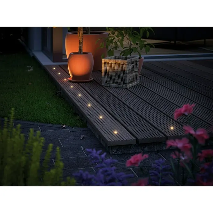 Paulmann Plug & Shine Set de luces de jardín LED Micro Pen II - 0,22 W, Número de bombillas: 5 ud., Plateado - Foto ambiente