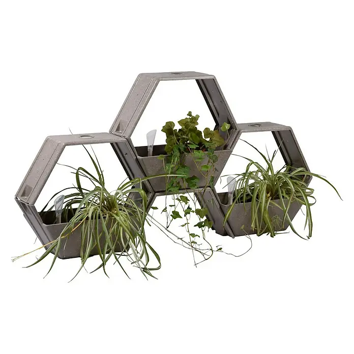 Dobar Pflanzkasten-System - 124 x 21 x 66 cm, Strohfaser - Rechte Seitenansicht