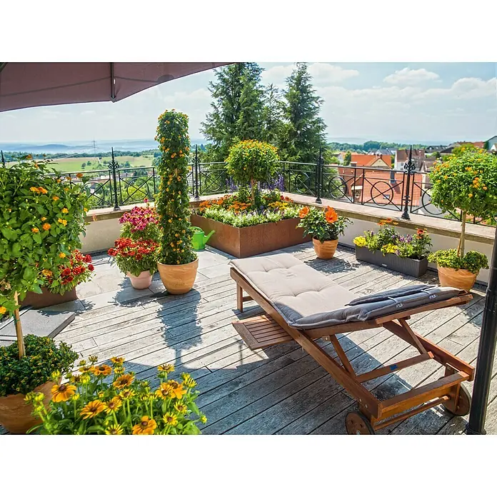 Sunfun Exclusive-Line Liegenauflage - Hellgrau, 100 % Polyester, Länge: 190 cm - Stimmungsaufnahme
