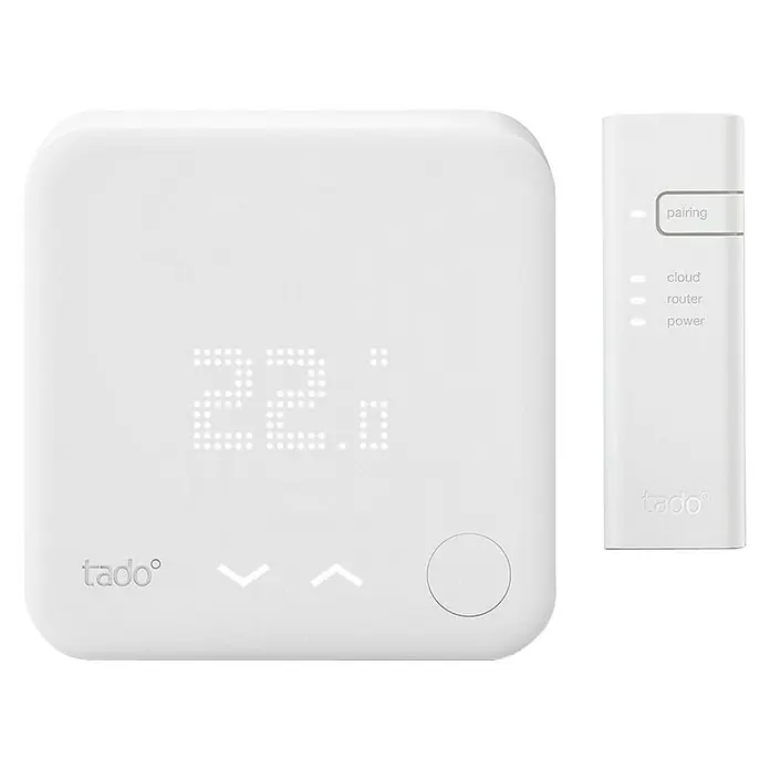 Tado Smartes Juego de termostato Starter Kit V3+BR - Puente de internet, Control inteligente: App Tado - Vista frontal