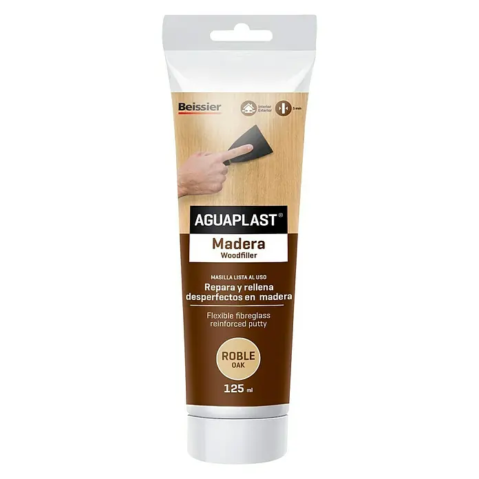 Beissier Aguaplast Masilla para madera - Roble, 125 ml