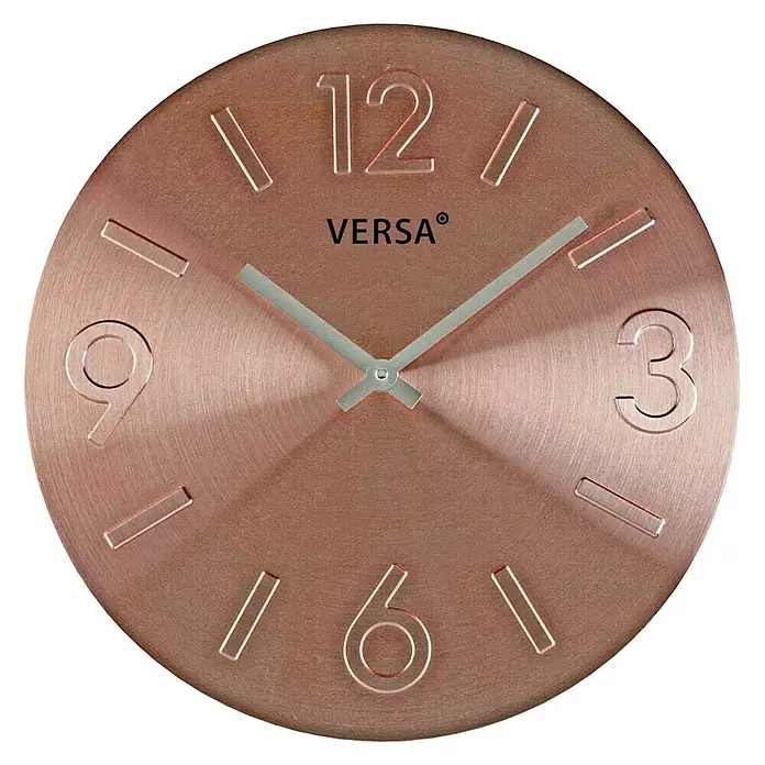 Reloj de pared redondo Cobre - Diámetro: 35,5 cm