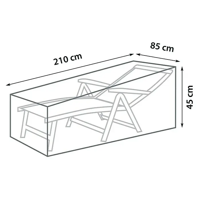 Sunfun Sonnenliegen-Schutzhülle - L x B: 210 x 85 cm, Grau - Skizze