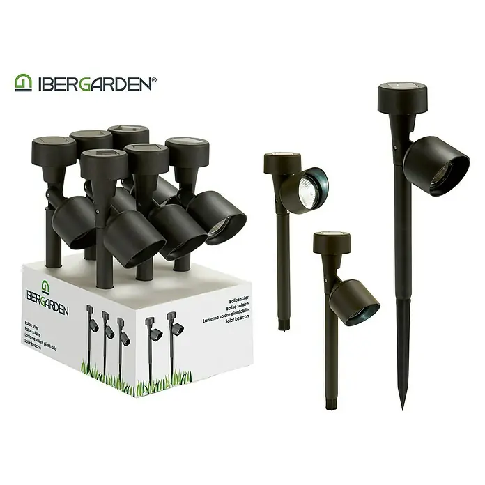 Estaca solar - 1 ud., LED, Negro, Altura: 26 cm