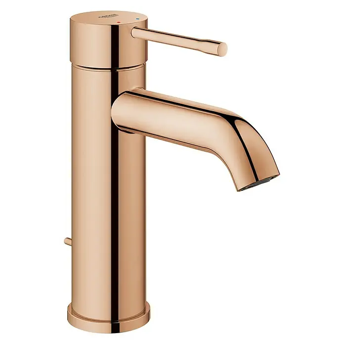 Grohe Essence New Waschtischarmatur S-Size - Mit Zugstange, Warm Sunset - Rechte Seitenansicht