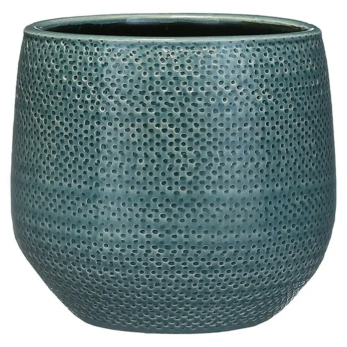 Cubremaceta redondo Gabriel - Dimensiones externas (Ø x Al): 21 x 19 cm, Azul