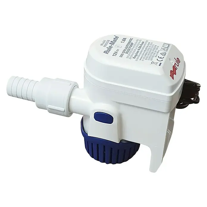 Rule Bomba de achique RM 1100 - Capacidad de bombeo máx.: 4.165 l/h, 12 V, 6 A, Altura de transporte: 2 m - Vista angular