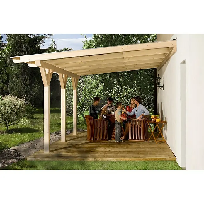 Weka Terrassenüberdachung Summer - B 4,34 x T 2,79 m, Holz, Polycarbonat - Stimmungsaufnahme