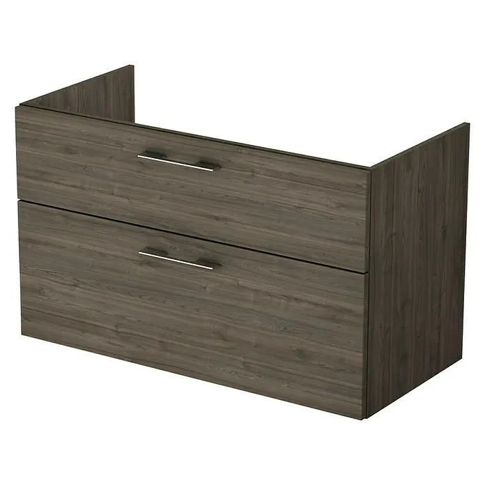 Camargue Aurinia Waschtischunterschrank - 100 x 48 x 60 cm, Marone Trüffel - Vorderansicht
