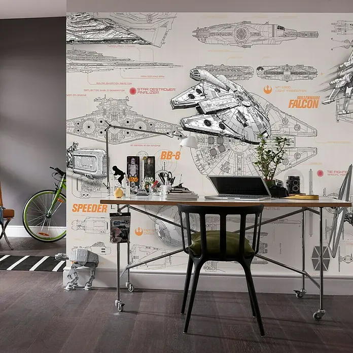 Komar Star Wars Fototapete Blueprints - 8 -tlg., B x H: 368 x 254 cm, Papier - Vorderansicht