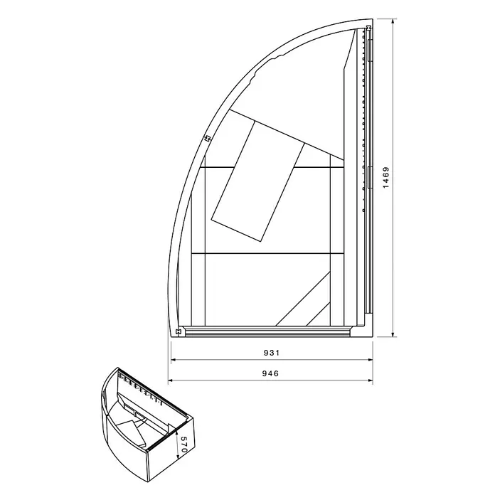 Ottofond Wannenträger Sansibar A - Passend für: Badewanne Sansibar A 150 x 97 cm - Ansicht von oben