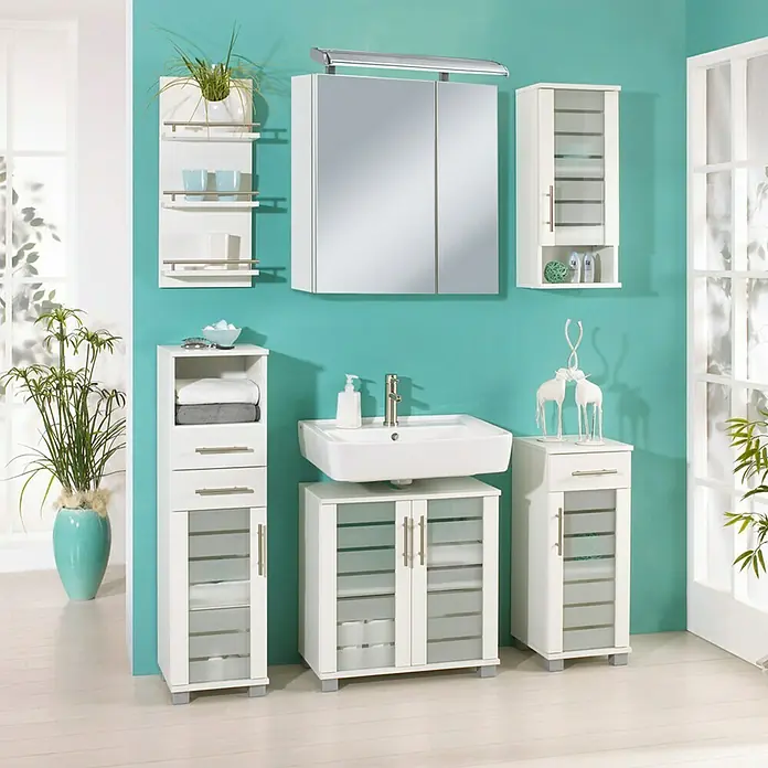 Schildmeyer Niko Highboard HBA300 - 30 x 32,5 x 110,5 cm, Perlweiß - Stimmungsaufnahme