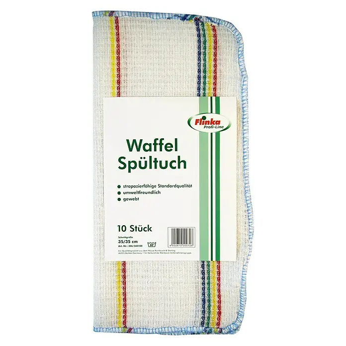 Flinka Profi-Line Waffelspültuch - 10 Stk., 35 x 35 cm, Waschbar bis 60 °C - Vorderansicht