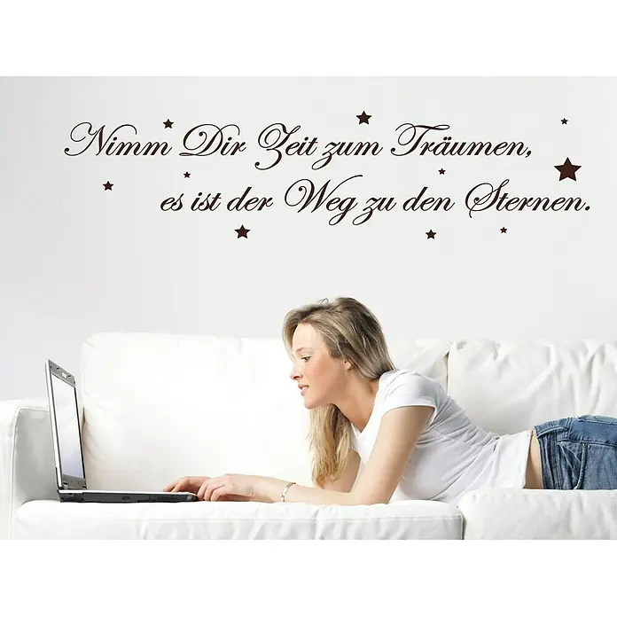 Wandtattoo - Nimm dir Zeit zum Träumen …, Schwarz, 118 x 26 cm - Stimmungsaufnahme