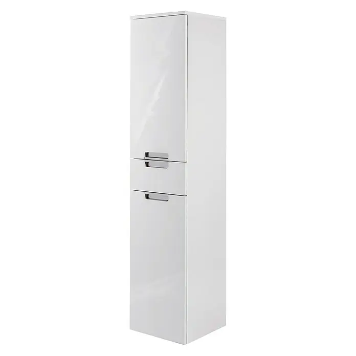 Schildmeyer Sunny Hochschrank - 33 x 35 x 159 cm, Weiß glänzend - Linke Seitenansicht
