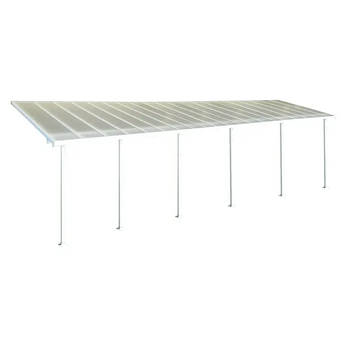 Solid Elements Terrassenüberdachung Martina - Tiefe: 3 m, B x H: 12,2 x 2,1 m, Verkehrsweiß - Linke Seitenansicht