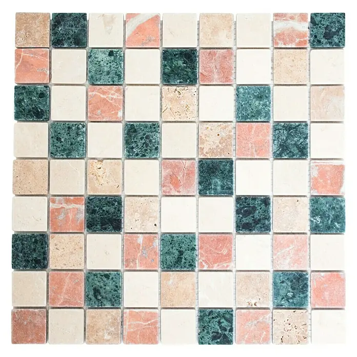 Mosaikfliese Quadrat Mix MOS 32/RND - 30,5 x 30,5 cm, Beige, Matt - Ansicht von oben