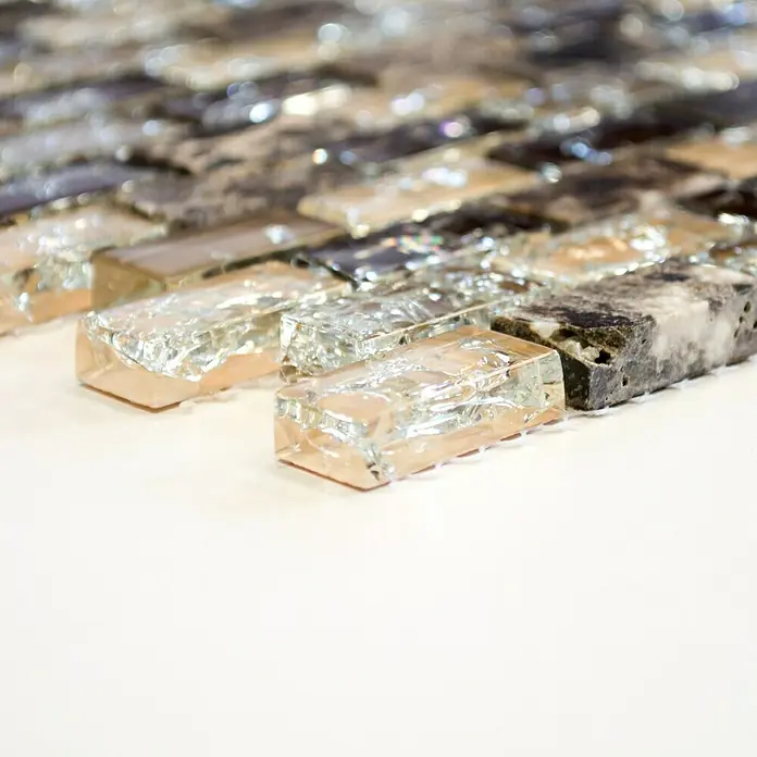 Mosaikfliese Crystal Mix XIC B1155 - 30 x 28,5 cm, Braun, Glänzend - Vorderansicht