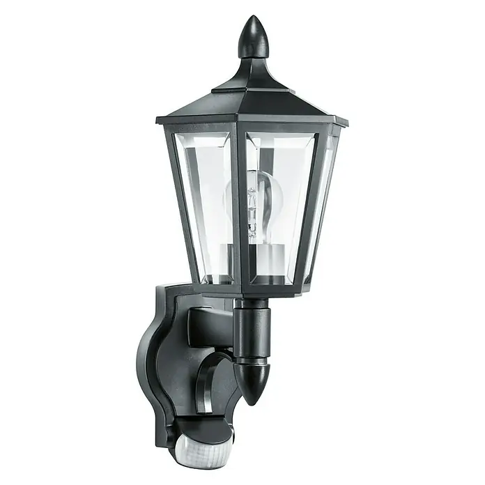 Steinel Vanjska zidna svjetiljka sa senzorom L 15 - 60 W, 240 x 190 x 410 mm, Crne boje, IP44 - Pogled sprijeda