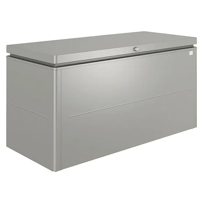 Biohort Garten-Aufbewahrungsbox LoungeBox 160 - L x B x H: 160 x 70 x 84 cm, Quarzgrau Metallic, Stahl - Vorderansicht