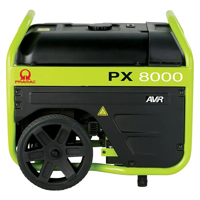 Pramac Generador PX8000 Trifásico - Potencia máx.: 4.800 W, 400 V, Volumen del depósito: 27 l - Vista frontal